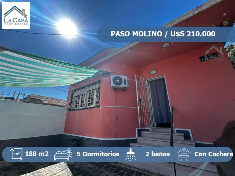 Venta Casa 5 Dormitorios, 2 baños, Parrillero, Cochera y Patio en Paso Molino
