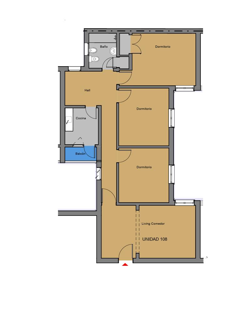Apartamento de 3 Dormitorios en Venta con RENTA, Tres Cruces AP