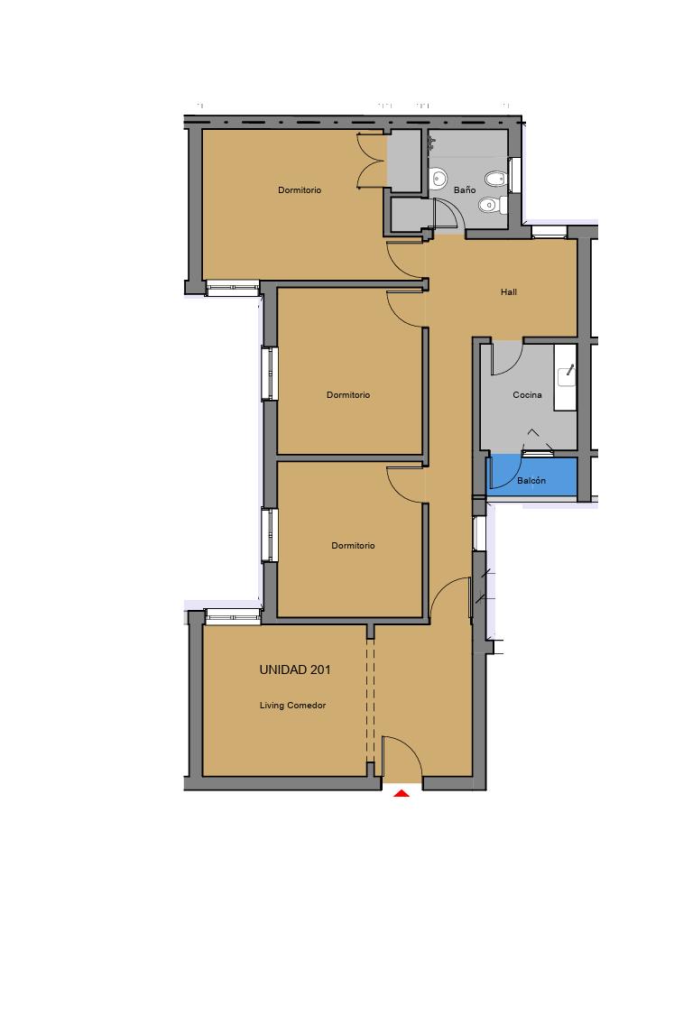 Apartamento de 3 Dormitorios en Venta con RENTA, Tres Cruces AP