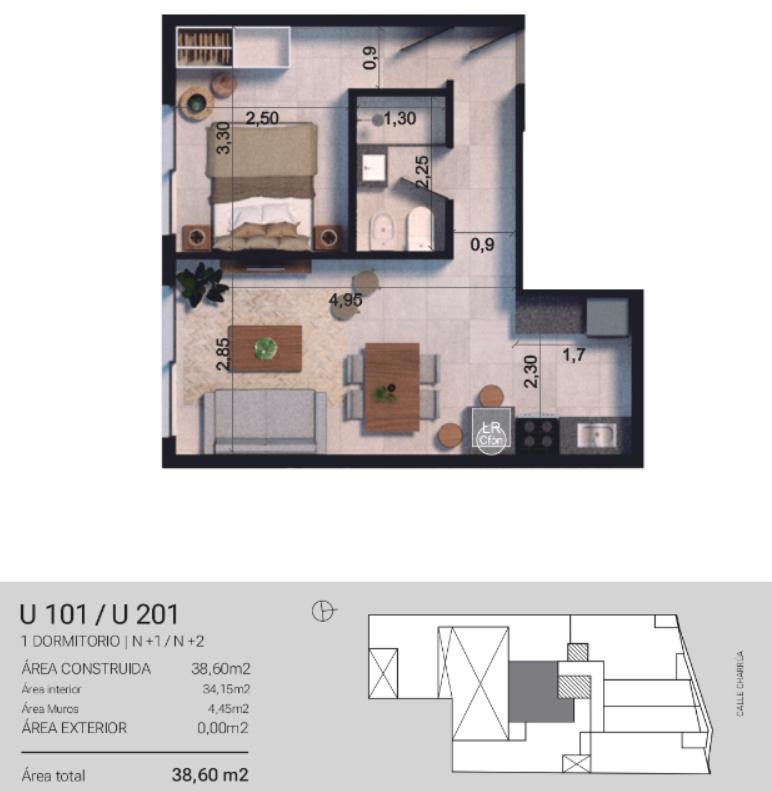 Venta De Apartamento 1 Dormitorio. Zona Pocitos.