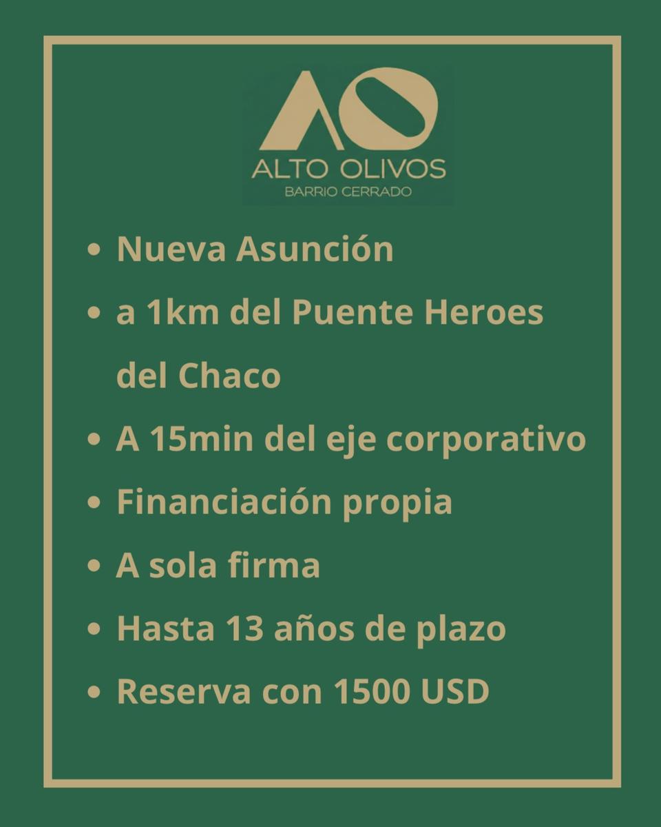 Lote en venta en barrio cerrado Alto Olivos Nueva Asuncion — foto 2