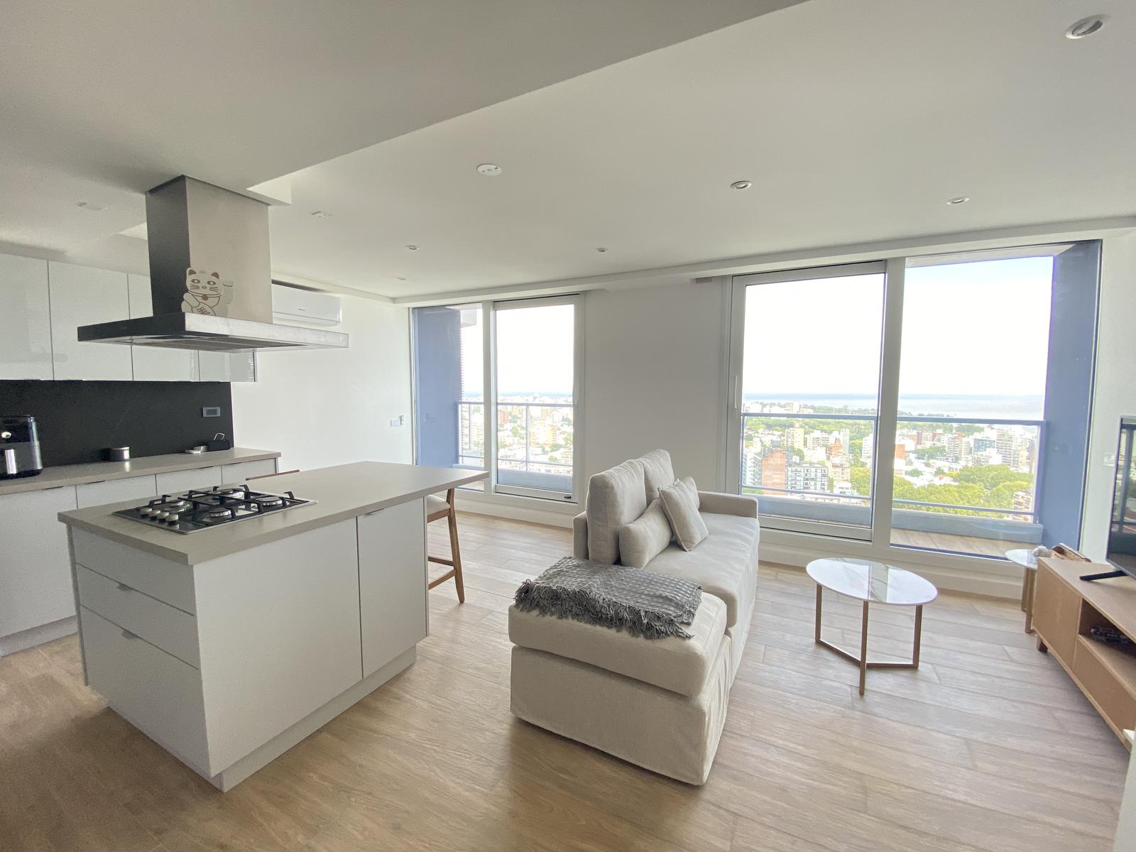 Venta De Duplex amoblado En JOY Montevideo, 2 Dormitorios, 3 Baños y Garage , Piso Alto. Pocitos