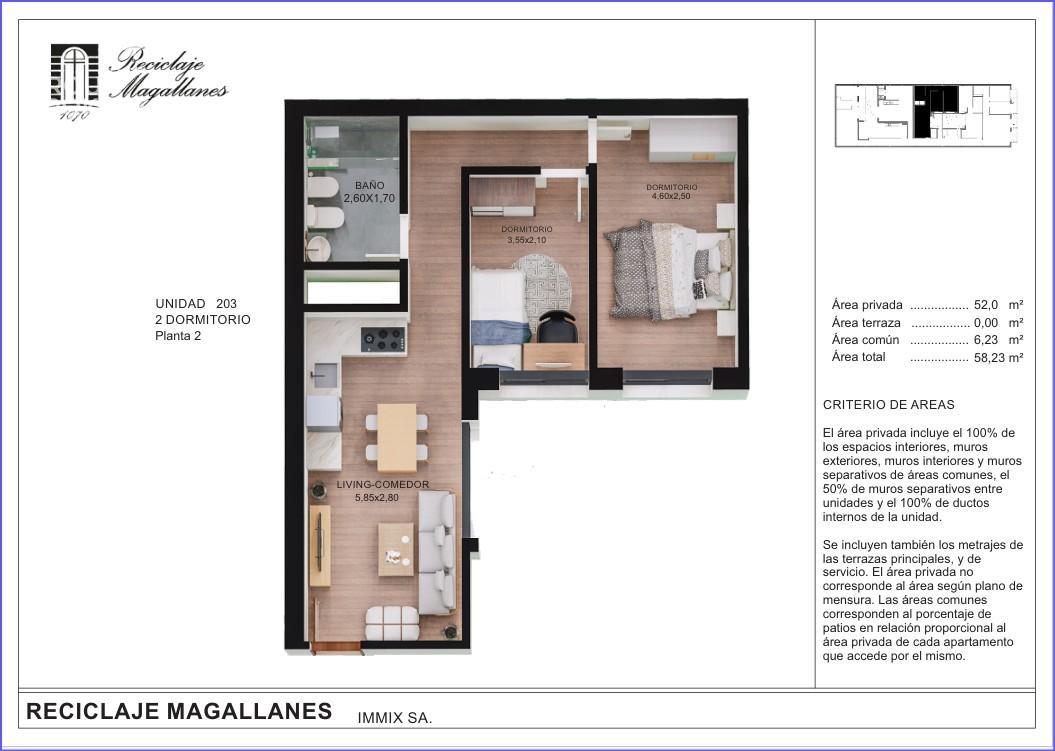 Apartamento 2 dormitorios en alquiler en Palermo-203 · Photo 4
