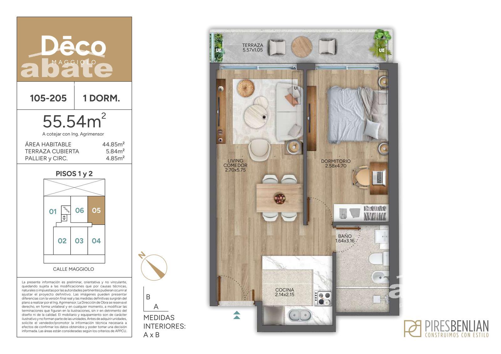 Alquiler Apartamento 1 dormitorio Punta Carretas Deco Maggiolo Gran terraza · Foto 5