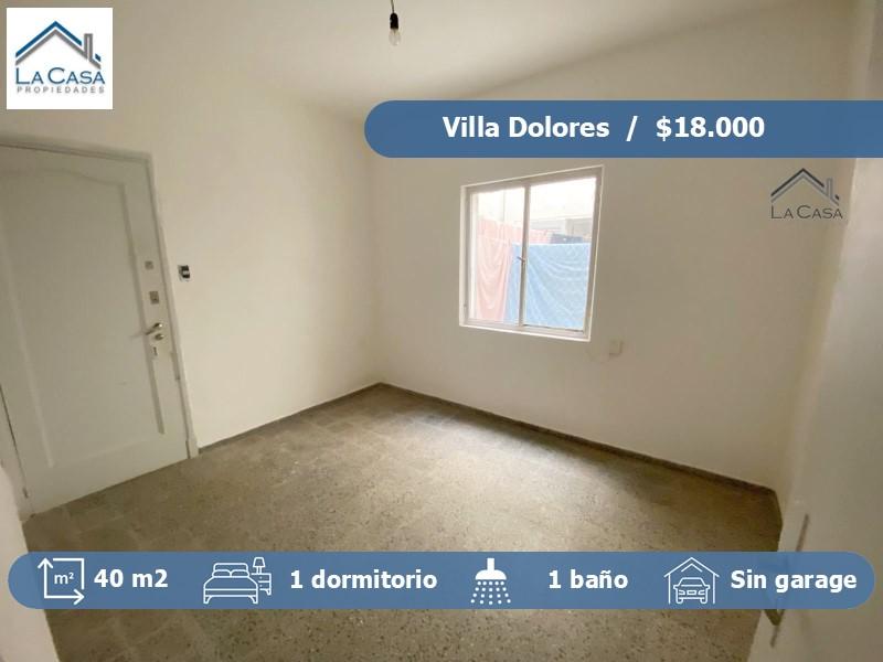 Alquiler de apartamento 1 dormitorio con patio en Villa Dolores