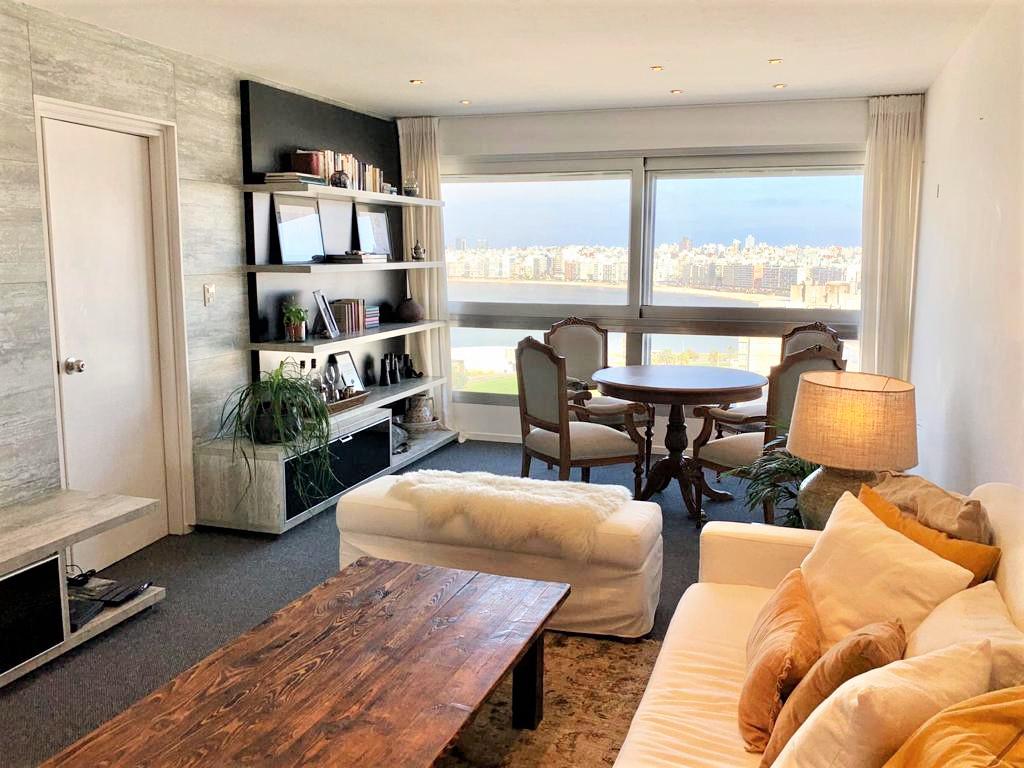 ALQUILER APARTAMENTO AMUEBLADO  POCITOS NUEVO 2 DORMITORIOS PISO ALTO PANAMERICANO