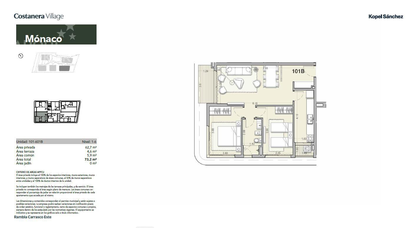 Apartamento de dos dormitorios en alquiler en Barra de Carrasco - 501B · Foto 5