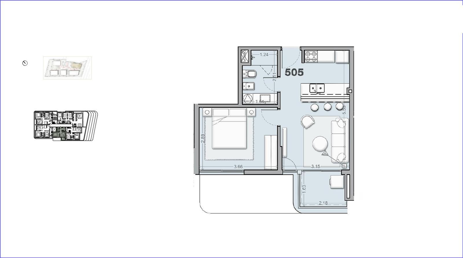 Apartamento de un dormitorio en alquiler en Barra de Carrasco - 505 · Foto 3