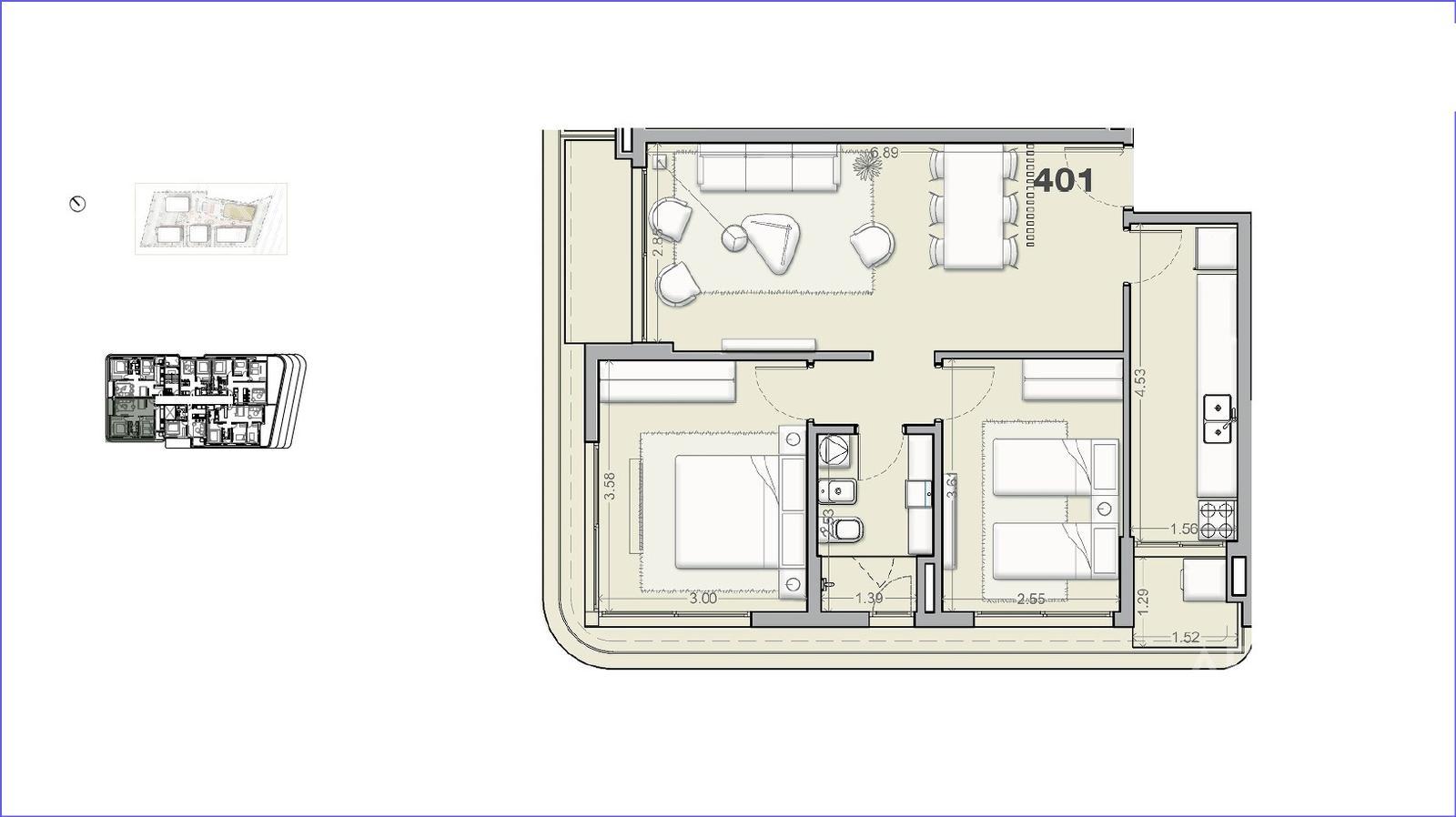 Apartamento de dos dormitorios en alquiler en Barra de Carrasco - 401 · Foto 3