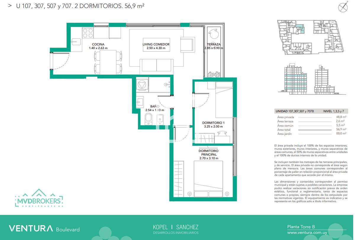 Ventura Boulevard (207-B) - Alquiler Apartamento 2 Dormitorios en La Blanqueada! · Foto 2