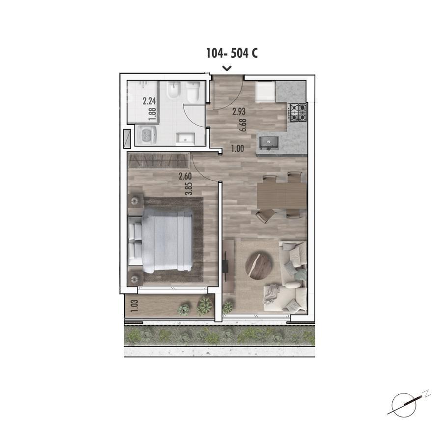 Alquiler de apartamento de un dormitorio con garaje en La Blanqueada - 204 · Foto 5