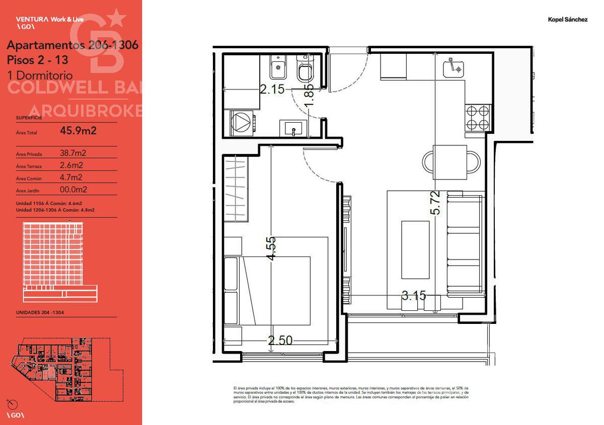 Apartamento de 1 dormitorio en alquiler en Cordón - 1106 · Foto 5