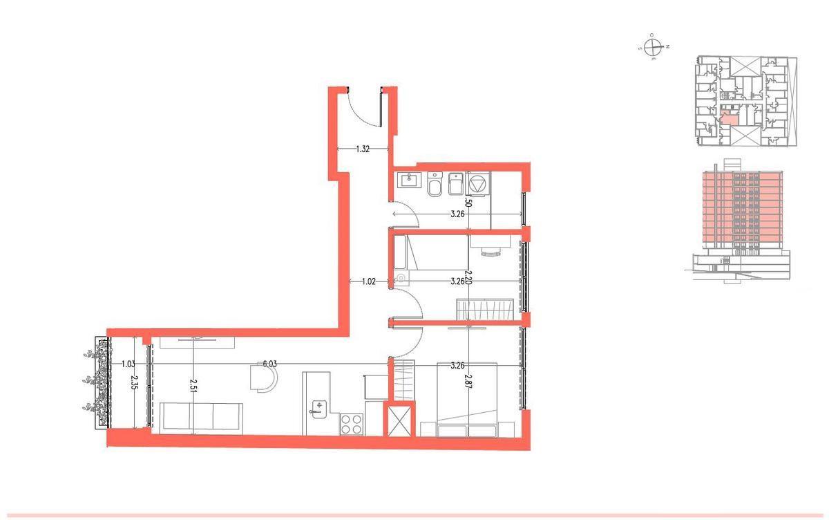 Apartamento de 2 dormitorios en alquiler en Cordón - 1301 · Foto 6
