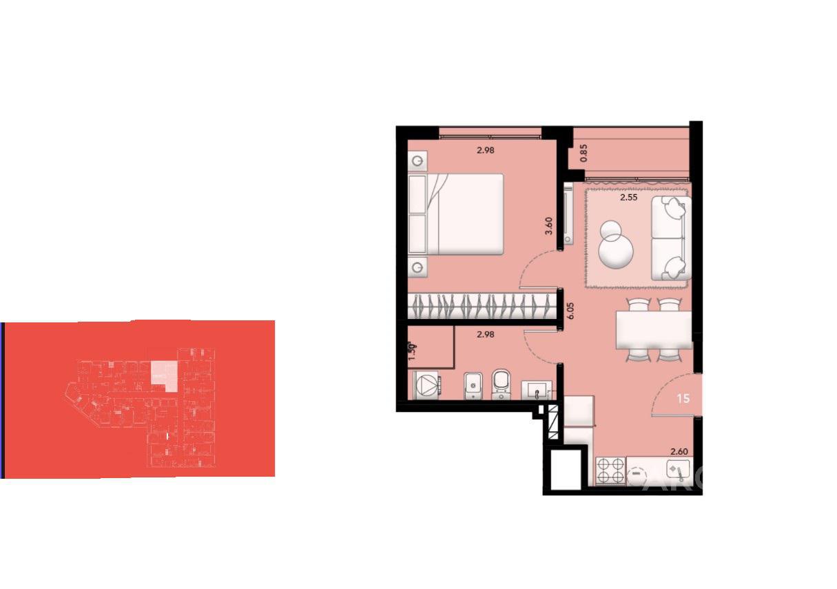 Apartamento de un dormitorio en alquiler en Cordón - 1210 · Foto 7