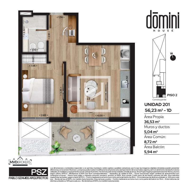 Domini House (301) - Alquiler Apartamento 1 Dormitorio con Garaje en Cordón | en el Centro de todo · Foto 2
