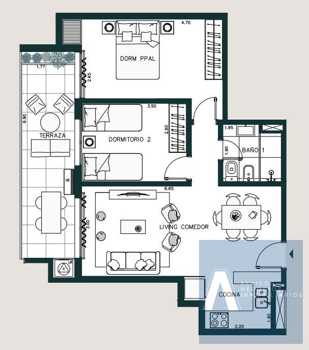 Apartamento de 2 Dormitorios en Alquiler, Incluye Cochera, Barra de Carrasco AP9492381 · Foto 2
