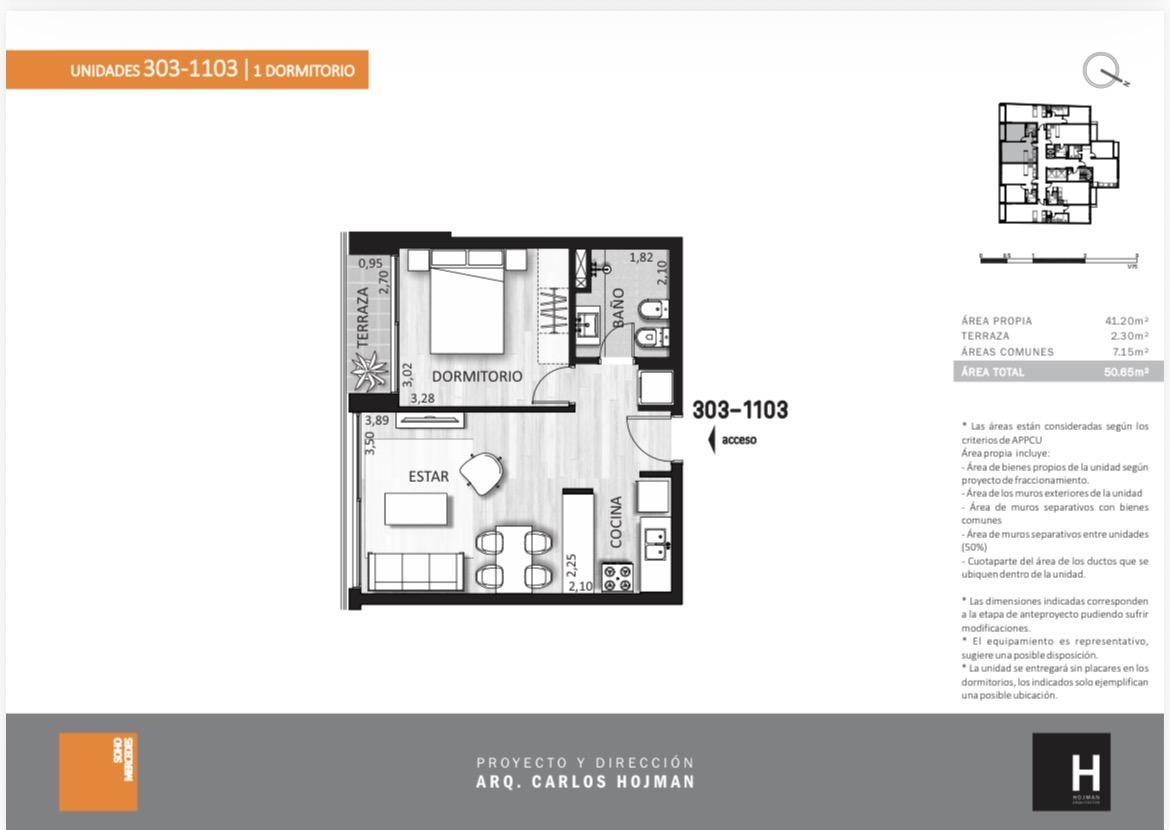 Apartamento en alquiler de 1 dormitorio, zona Cordon · Foto 9