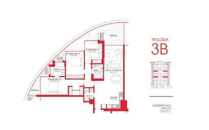 Apartamento de tres dormitorios en alquiler en Parque Roosevelt - 607 · Foto 12