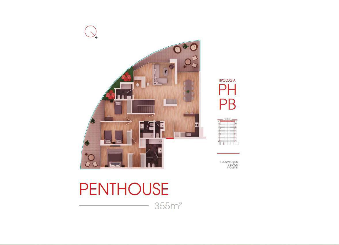 Apartamento Penthouse tres dormitorios alquiler en Pque. Roosvelt - 1503 · Foto 4