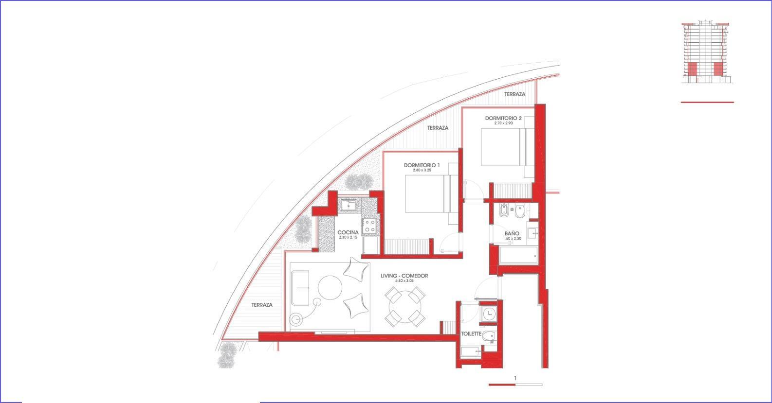 Apartamento de dos dormitorios en alquiler en Parque Roosevelt - 408 · Foto 5