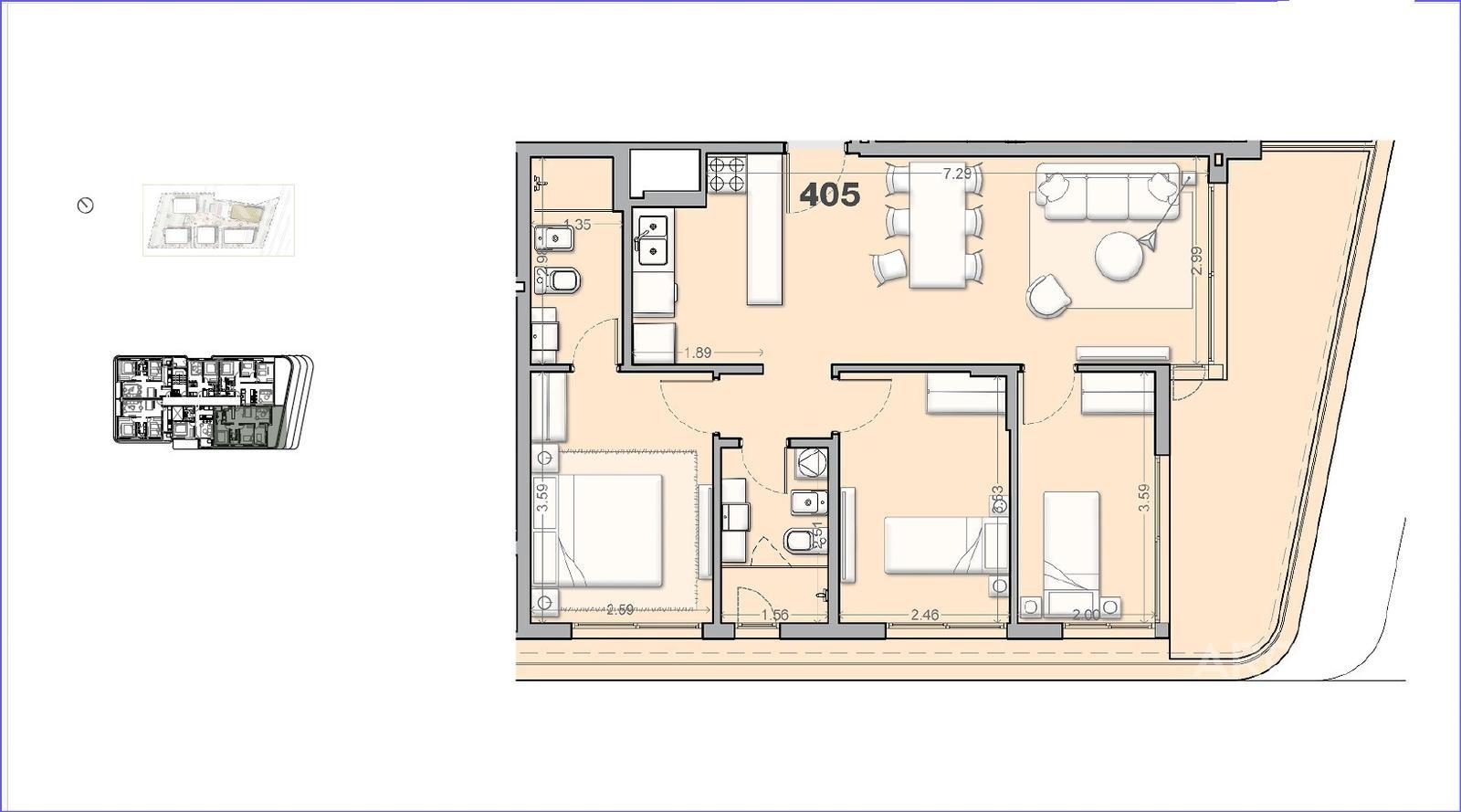 Apartamento de tres dormitorios en alquiler en Barra de Carrasco - 405 · Foto 4