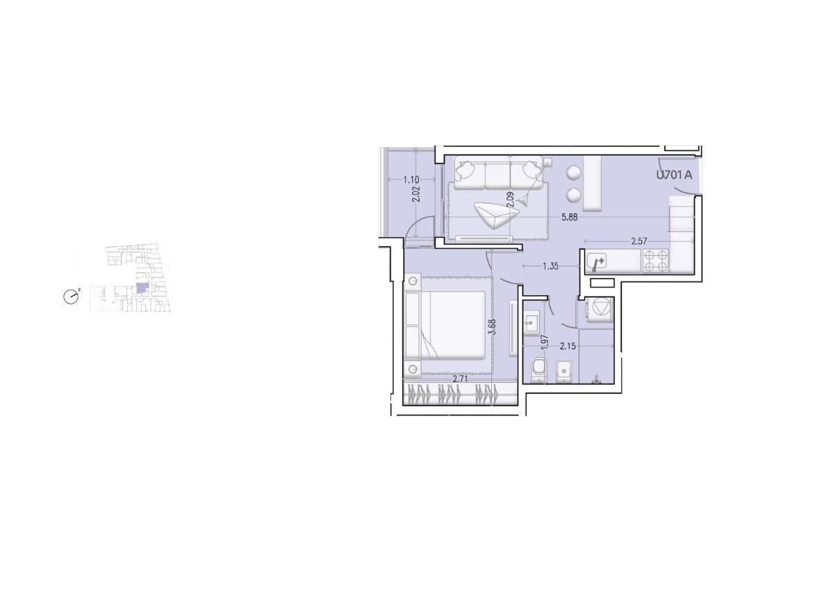 Apartamento 1 dormitorio en alquiler en La Blanqueada - 802 · Foto 6