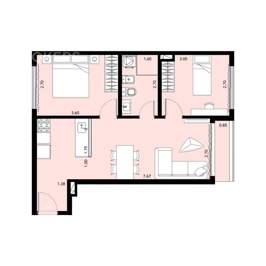 Apartamento de 2 dormitorios en alquiler en Cordón · Foto 4
