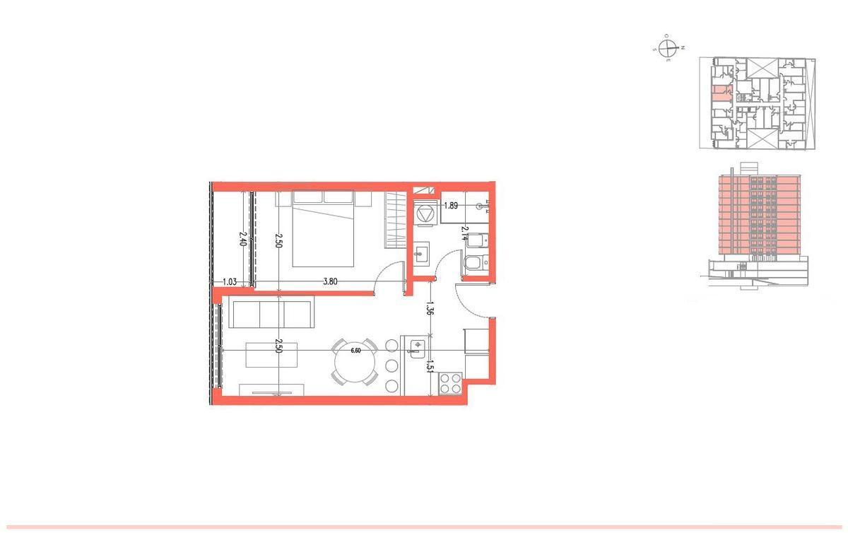 Apartamento de 1 dormitorio en alquiler en Cordón - 804 · Foto 4