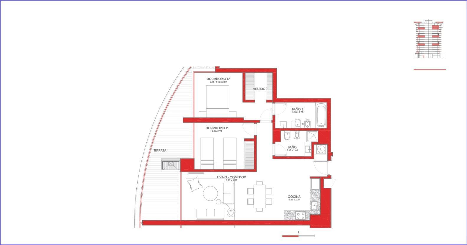 Apartamento de dos dormitorios en alquiler en Parque Roosevelt - 901 · Foto 6