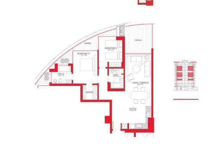 Apartamento de dos dormitorios en alquiler en Parque Roosevelt - 1307 · Foto 4