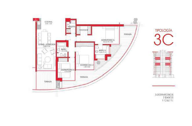 Apartamento de tres dormitorios en alquiler en Parque Roosevelt - 1206 · Foto 7