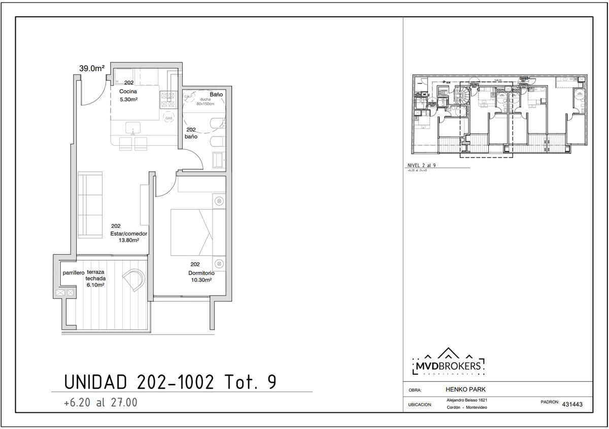 Henko Park (302) - Alquiler de Apartamento 1 Dormitorio con Terraza Parrillero y Garaje en Tres Cruces - A Estrenar! · Foto 4