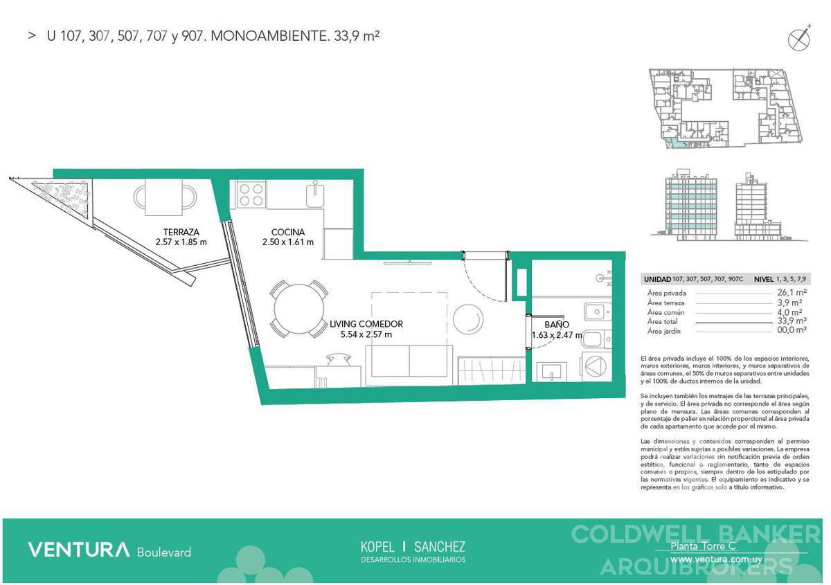 Apartamento monoambiente en alquiler en La Blanqueada · Foto 4