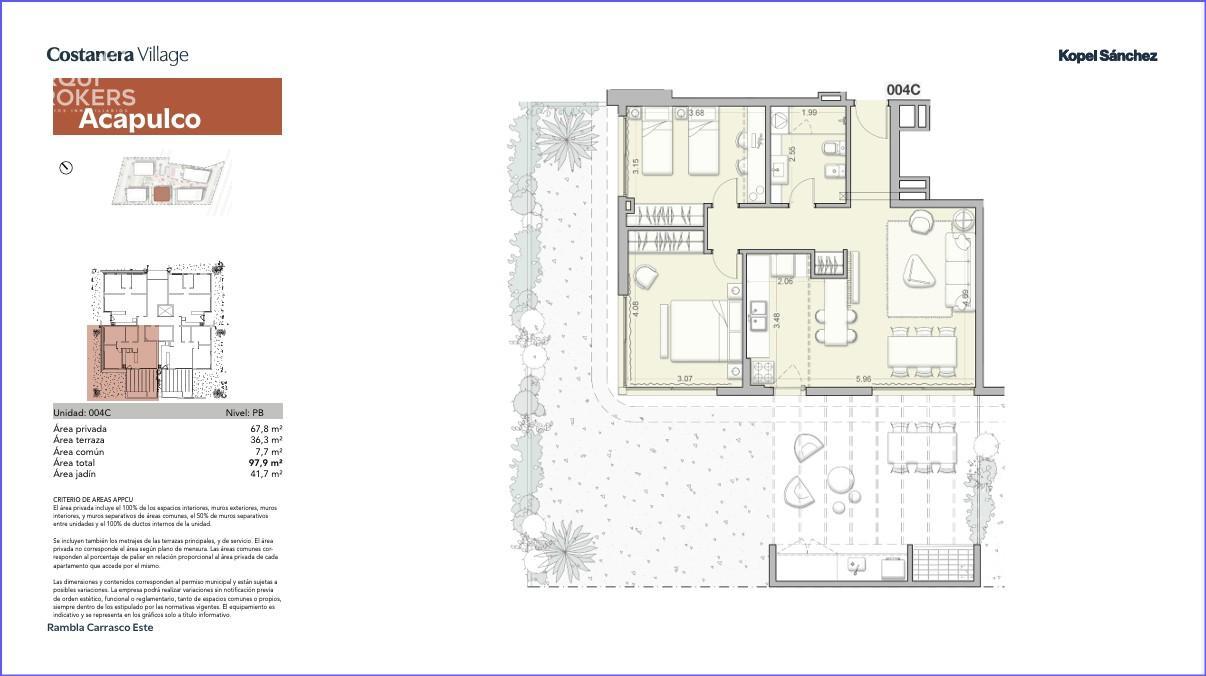 Apartamento 2 dormitorios en alquiler con muebles en Barra de Carrasco · Foto 3