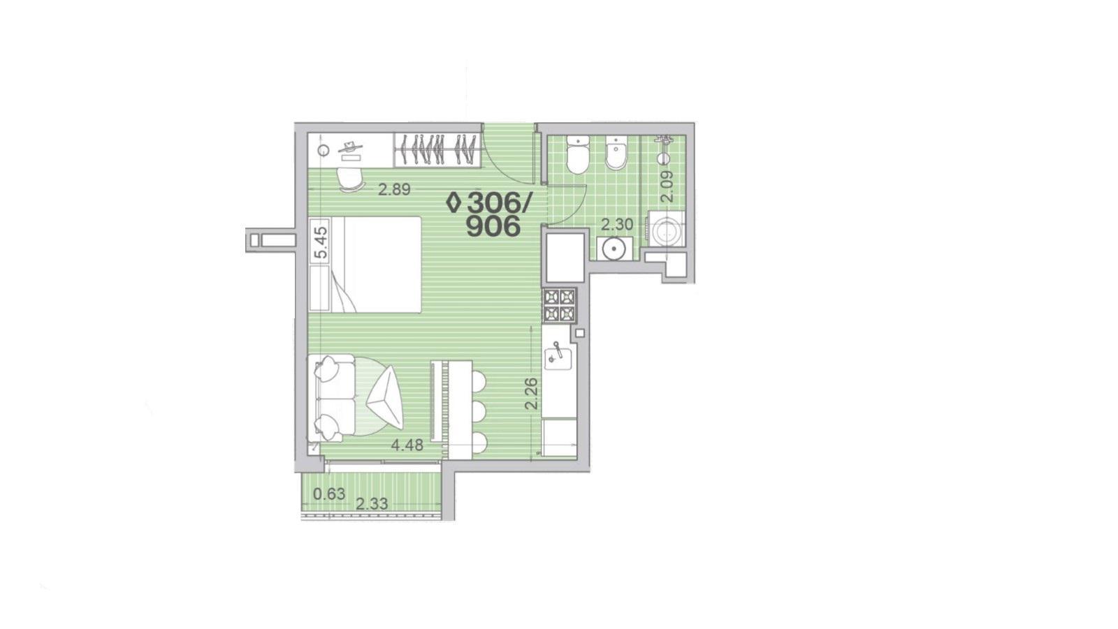 Alquiler de apartamento monoambiente en Palermo - 406 · Foto 3