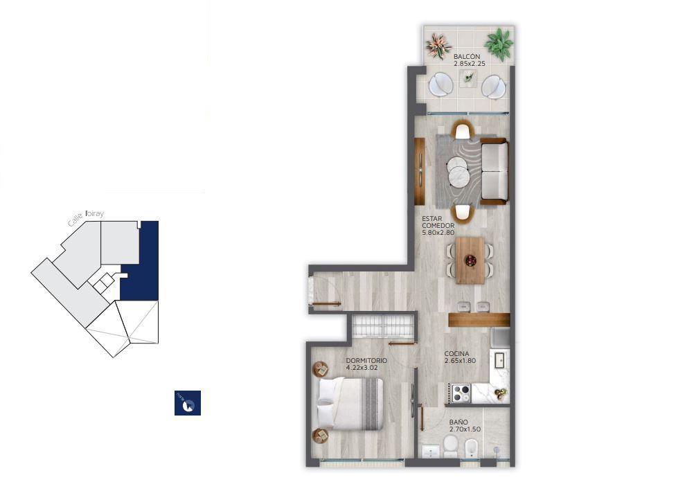 Apartamento 1 dormitorio en alquiler con muebles en Punta Carretas · Foto 8
