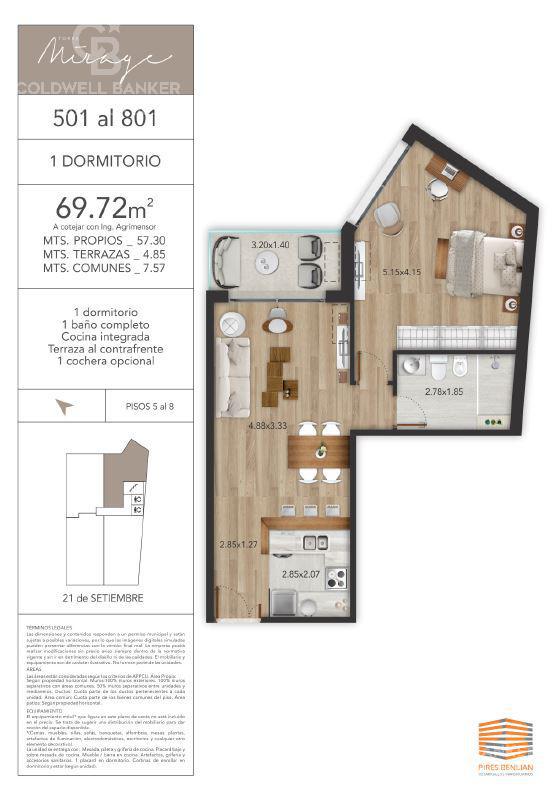 Apartamento un dormitorio en alquiler en Punta Carretas - 501 · Foto 2
